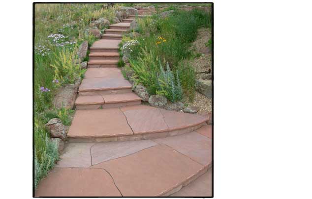 Dry Laid Flagstone Patio and Stairs