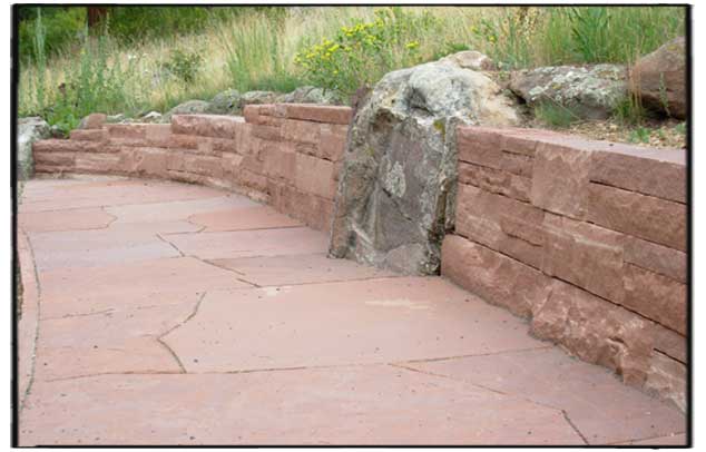 Dry Laid Flagstone Walkway and Drystack Wall